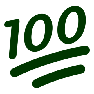 100 One-Hundred Emoji Decal (Dark Green)